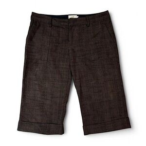 VTG Y2K Brown Cuffed Bermuda Shorts Womens Size 4 Cotton Blend Officecore Preppy